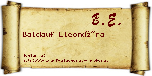 Baldauf Eleonóra névjegykártya