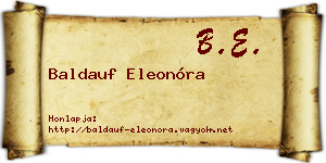 Baldauf Eleonóra névjegykártya